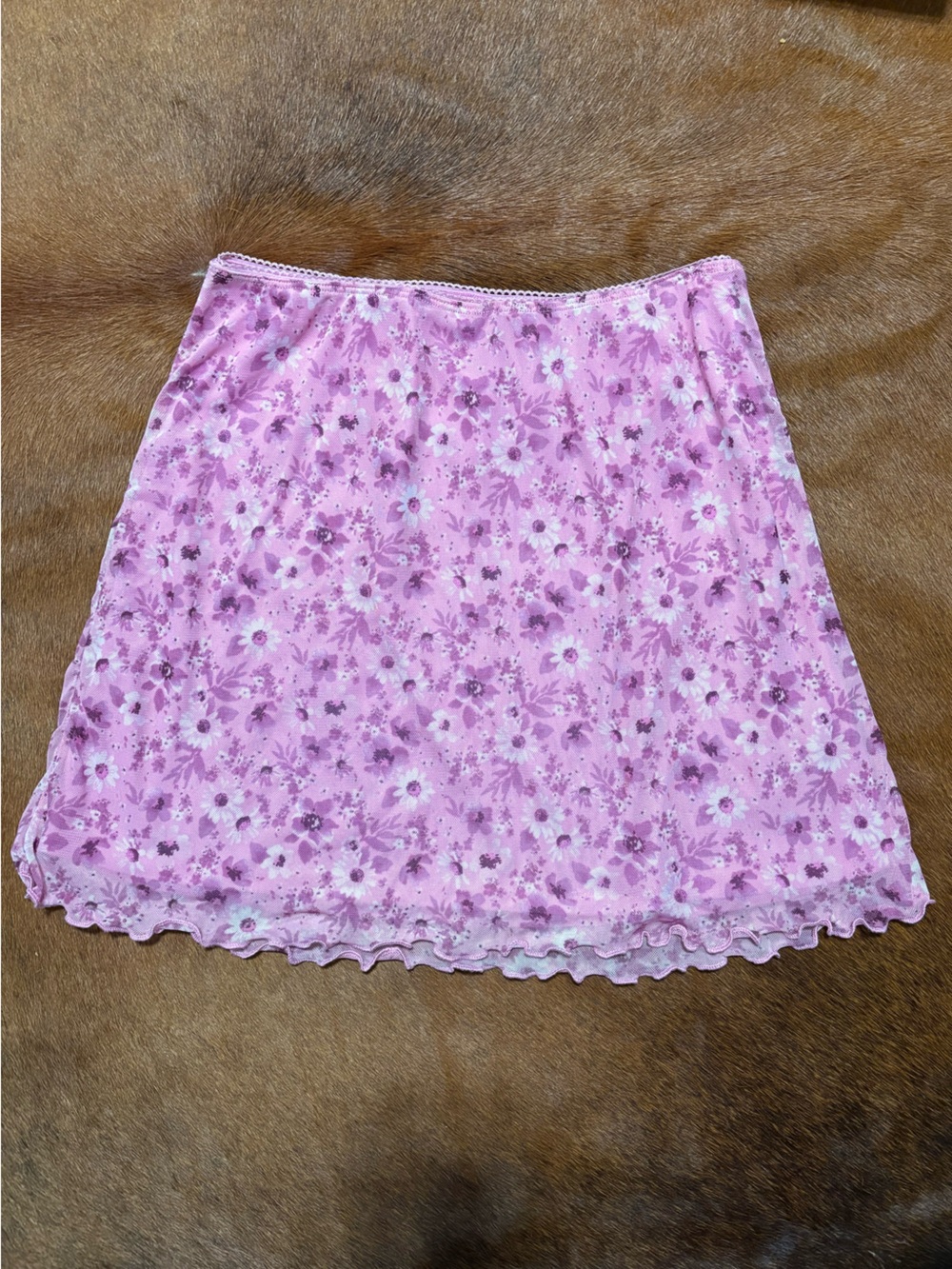 art class Pink Floral Scalloped A-Line Skirt
